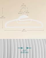 SONGMICS Set of 50 Plastic Hangers with U-Shaped Opening 0.5 cm Thick White view 6