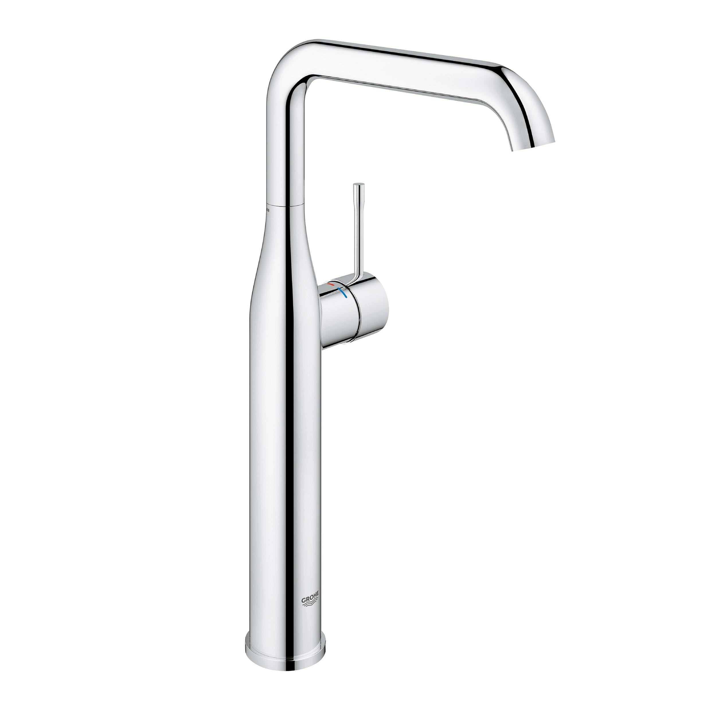 GROHE Essence Smooth Body Basin Mixer Tap (XL-Size 364mm, 360° Swivel Range, 28 mm Ceramic Cartridge, 3/8 Inch Tails, for Free-Standing Washbasins), Chrome, 32901001
