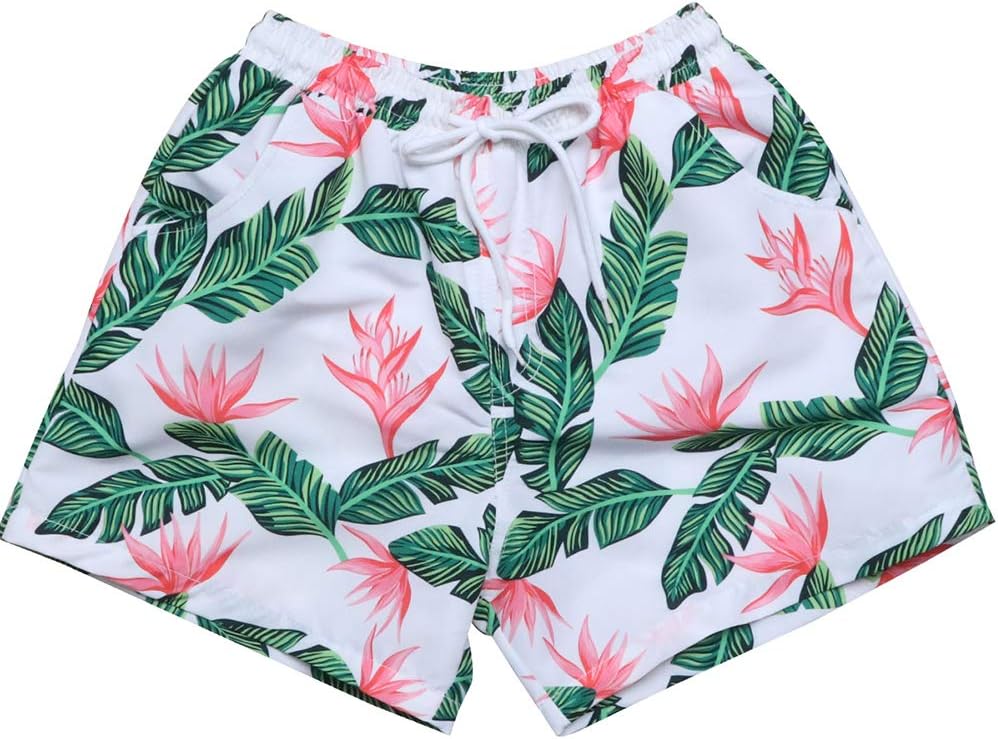 Daddy and Me Palm Printing Swim Trunks Matching Swimwear Quick Dry Surfing Beach Shorts Summer Underwear
