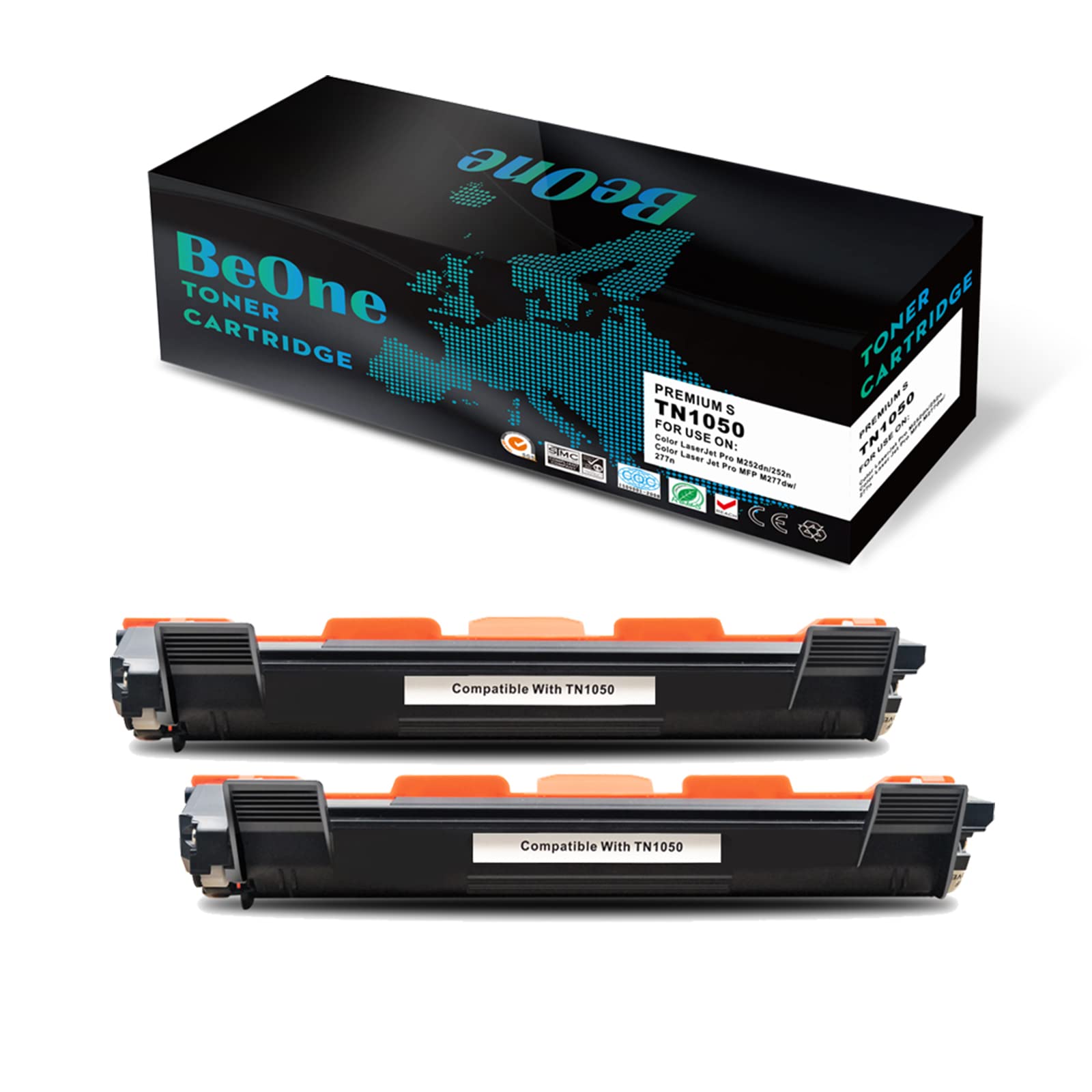 BeOne 2x Compatible for TN-1050 TN1050 Toner Cartridge Compatible for Brother HL-1110 HL-1112 HL-1210W DCP-1510 DCP-1512 DCP-1610W MFC-1810 MFC-1910 MFC-1910W Printer (2 Black)