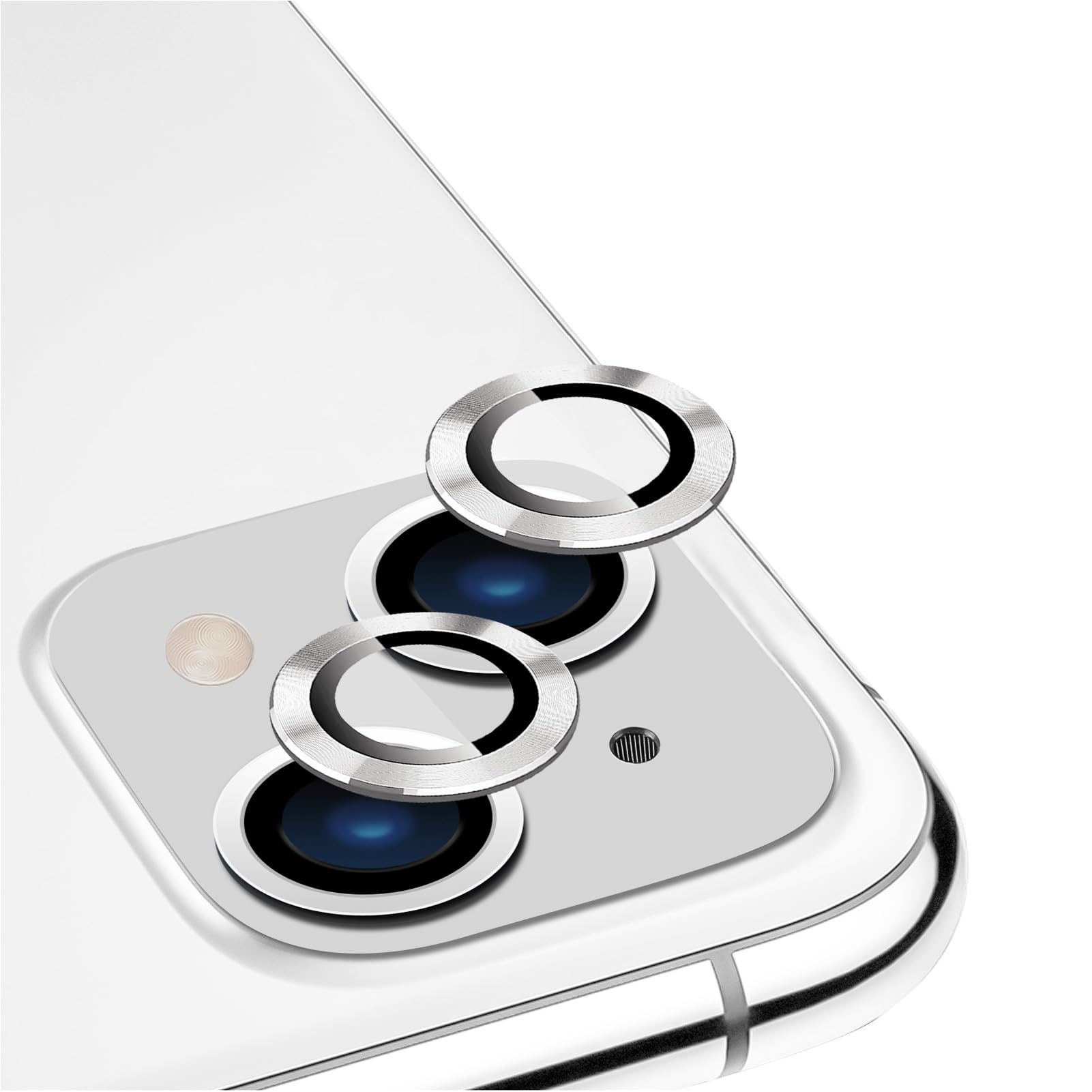 DIKKAR Camera Lens Protector for iPhone 14/14Plus, Anti-Scratch HD Tempered Glass Aluminum Alloy Back Camera Protector Sticker,Easy Installation Metal Ring Circle Lens Screen Cover Film (Starlight)