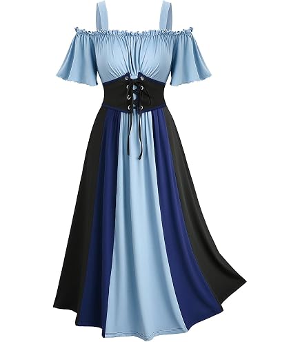 medieval dress women's dark blue and black angel vintage dress Ball Gown of the 18th century. Corseted dress 2cm differences due to manual measurement Medieval Costumes - Miccostumes Costumes