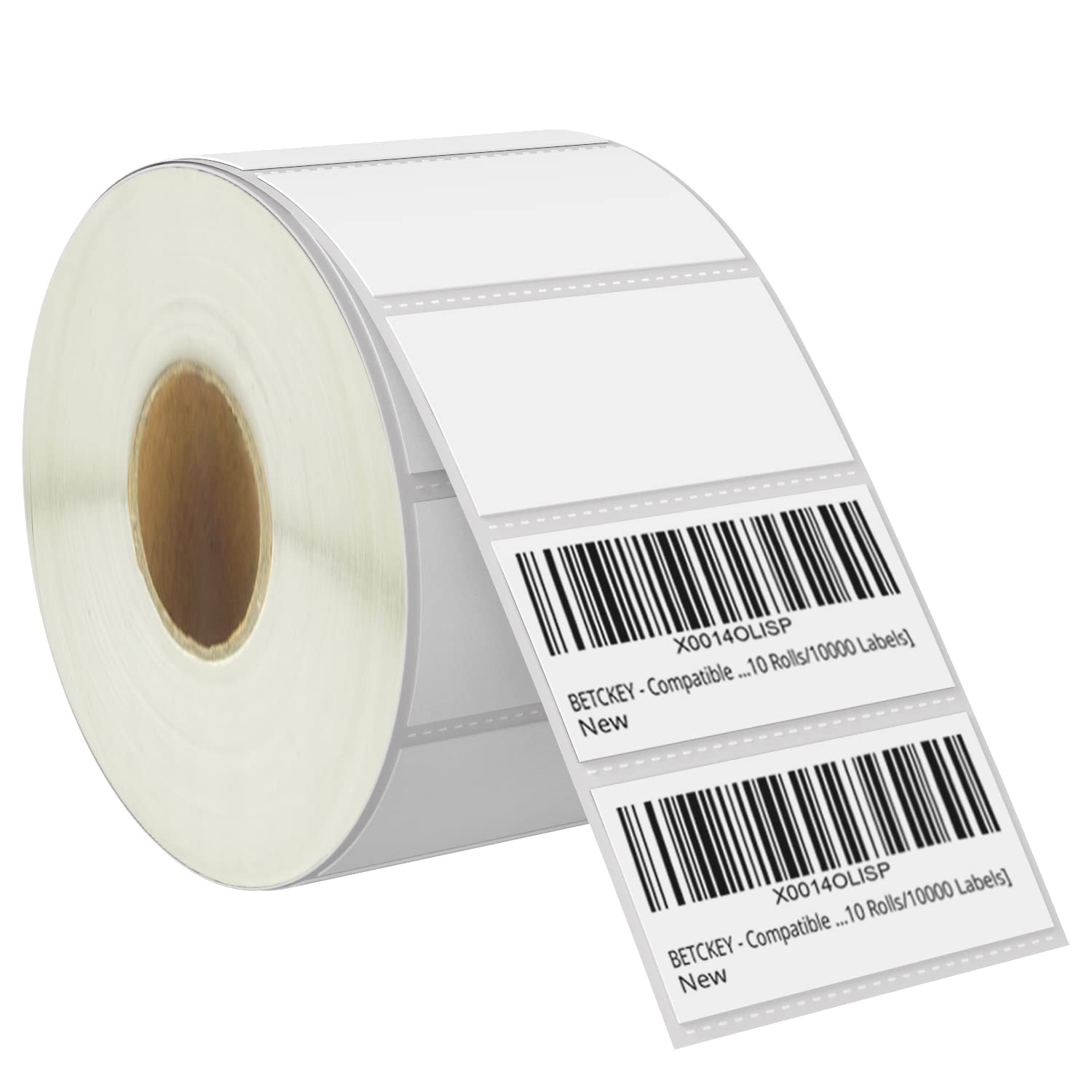 BETCKEY - 57mm x 25mm(2.25 in x 1 in) File Folder & Multipurpose Thermal Labels, 1500 Perforated Stickers per Roll Compatible with Zebra & More Printers [1 Roll/1500 Labels]