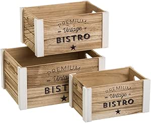 Cajas juguetero de Madera Naturales Marrones Vintage para decoración Bretaña - LOLAhome