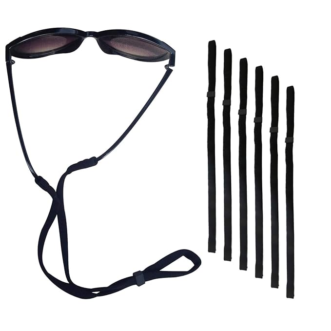 Sonnenbrillen Halter-Bügel, universelle Passform, Seil Brillen Halter, Brillen Halte System, Set besteht aus 6 Stück in Schwa
