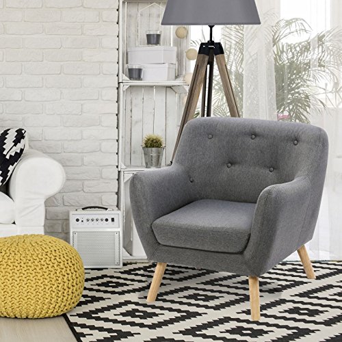 Well Wreapped Idmarket Fauteuil Scandinave En Tissu Gris