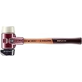 Halder Simplex Soft-Faced Mallet 3028.260 &ndash; Medium-Hard "Stand-Up" Rubber Insert, Hard Nylon Insert, Cast Iron Housing with Handle Protection Sleeve, Varnished Wooden Handle, 60mm, 3.4 lbs.