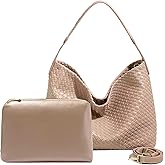 JINMANXUE Women Boston Bag, Woven Hobo Tote Handbag and Purses, Female Satchel Messenger Bags, Fashion Shoulder Crossbody Bag