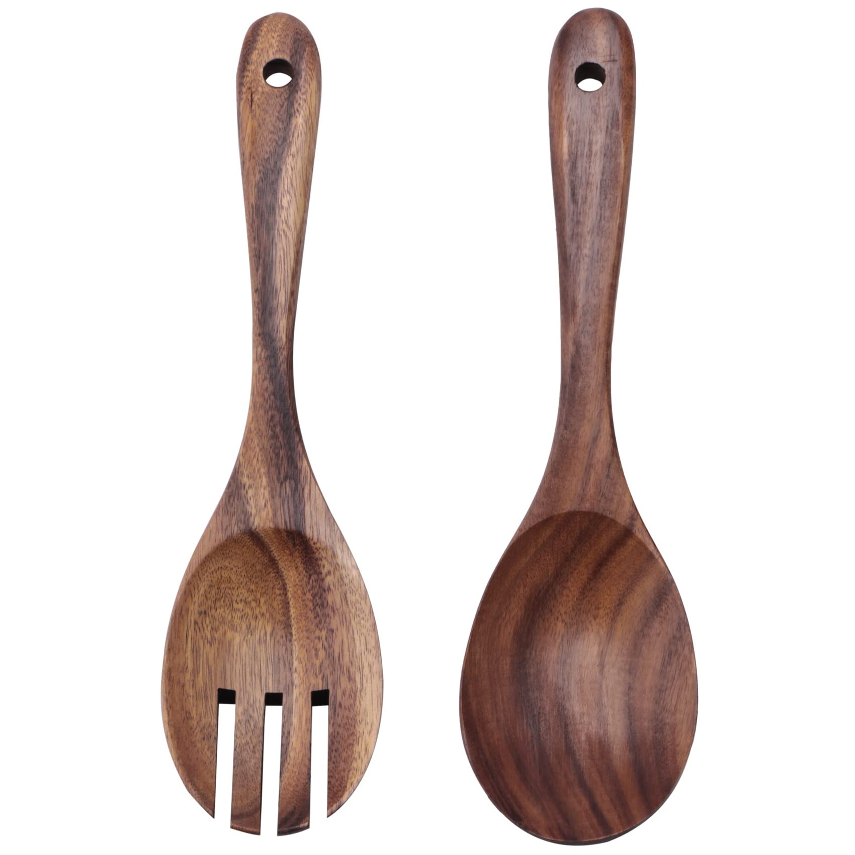 Tyuooker Wood Salad Servers for Nonstick Cookware Kitchen Wooden Baking Salad Making Server,2 Pieces