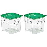 Cambro 4 QT (Quart) Food Storage Container with Lid (2 Pack) - FreshPro Series (Clear)
