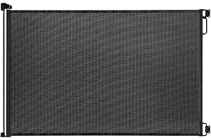 EasyBaby Retractable Baby Gate, 33" Tall, Extends up to 55'' Wide, Black/Child Safety Baby Gates, Pet Retractable Gates for Stairs, Doorways, Hallways, Indoor and Outdoor