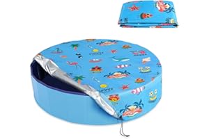 Docuwee Round Pool Cover 32", Foldable Kiddie Solar Cover Fit Dog Swimming Pool, Pets Kids Bath Tub, Inflatable Pool, Anti-UV