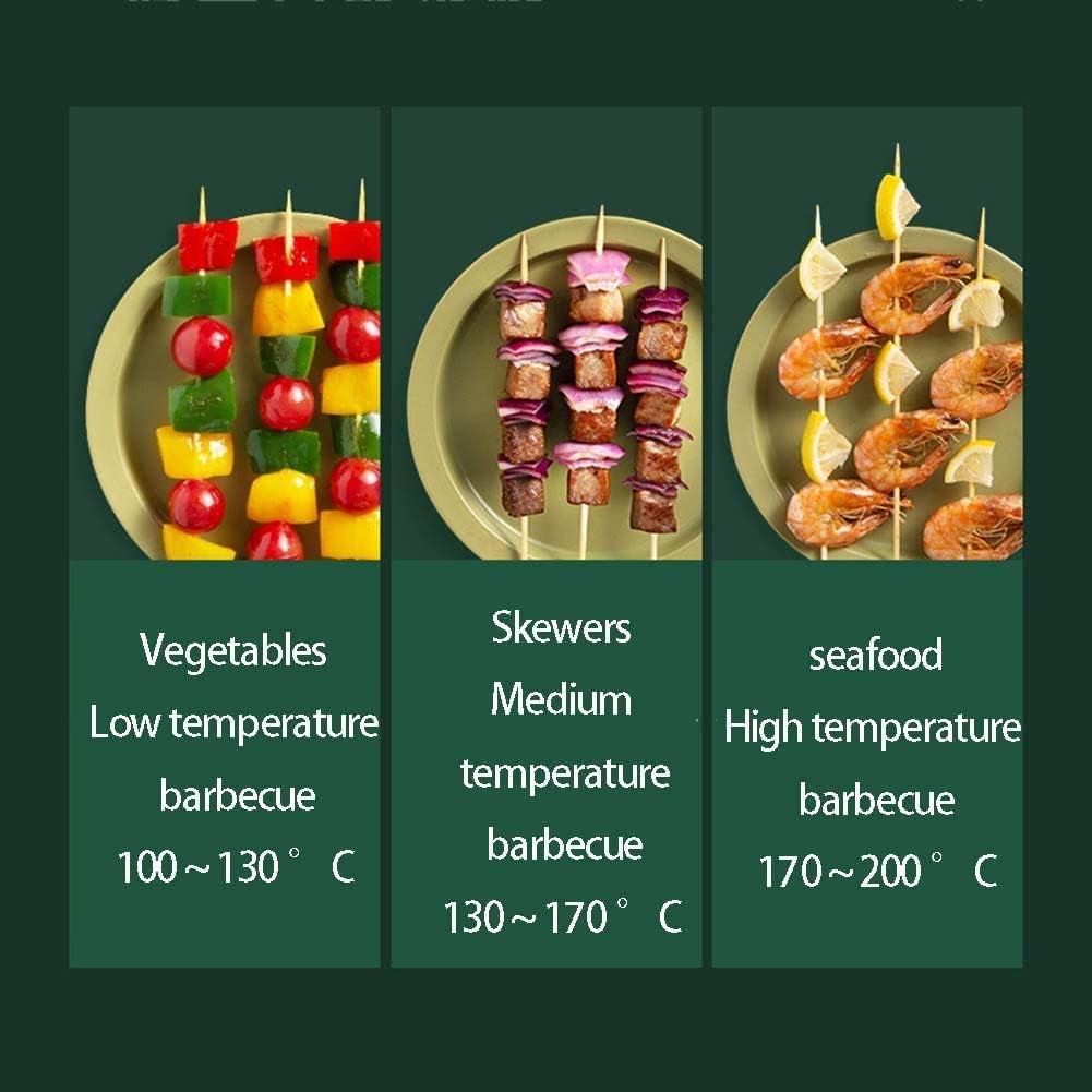 review YIIYU Smokeless Barbecue Machine, 360° Automatic Electric Barbecue Grill Skewers, Household Rotary Smokeless Barbecue, Temperature Adjustable Barbecue Machine