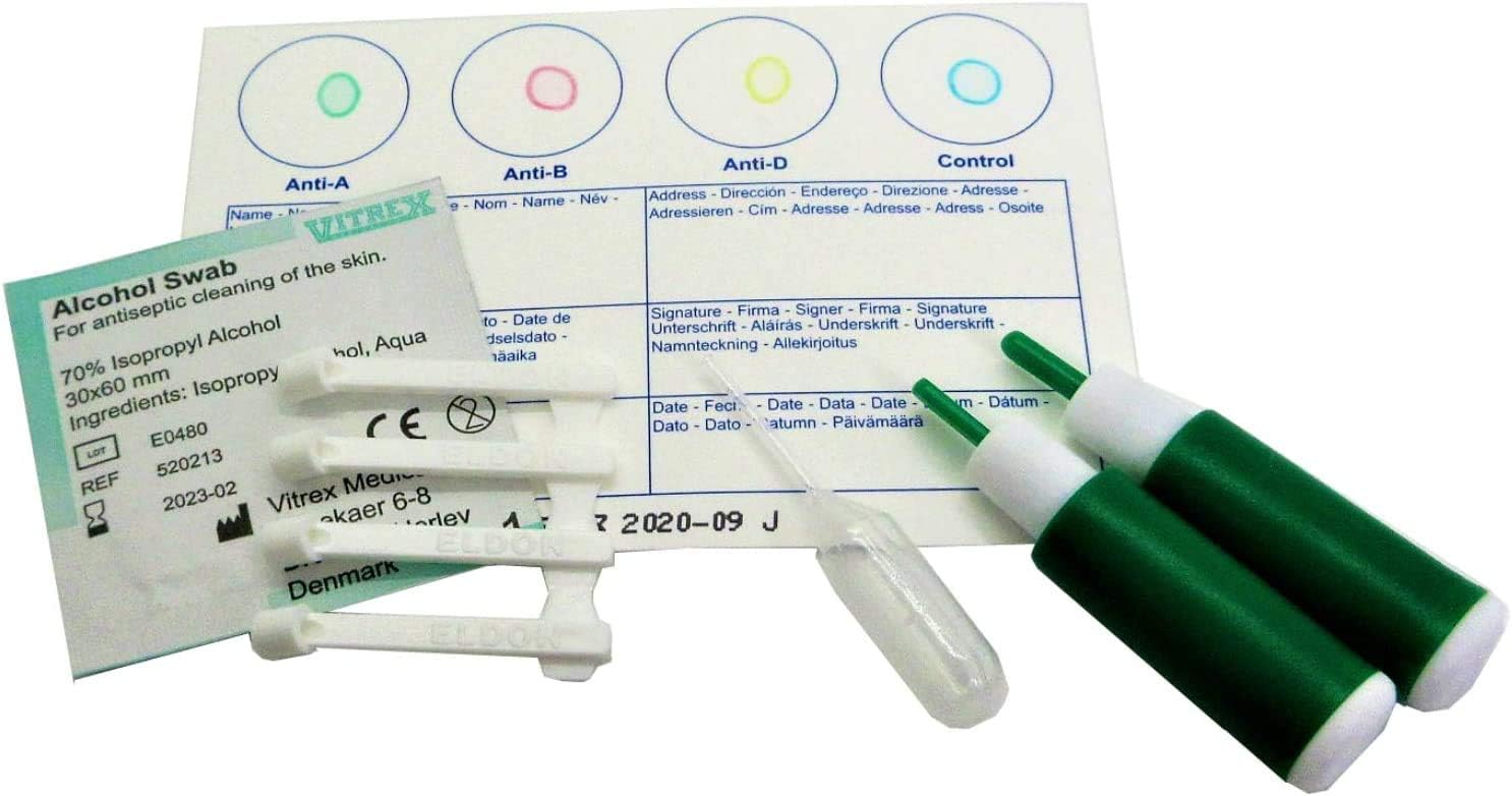 Blood Type Test Kit 2 Tests Eldoncard Home Blood Testing Kits Kit) on Galleon