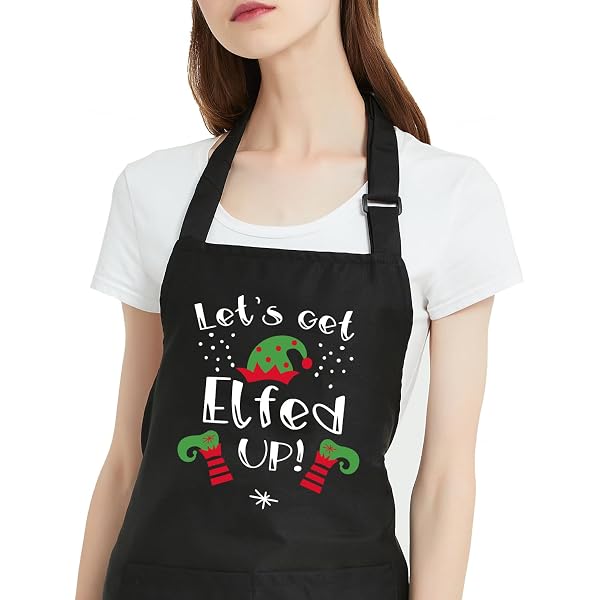Funny Christmas Baking Apron For Women & Men - Kitchen Apron With Pockets, Holiday Gift For Cooks - View #5