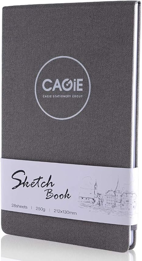 Amazon Com Watercolor Sketch Pads For Drawing 250gsm Art Paper Leather Hard Cover Sketch Book Personal Album 5 2 X8 5 Gray Arts Crafts Sewing