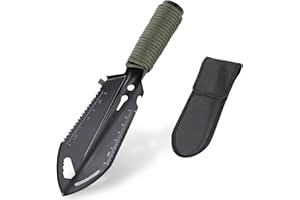 BJAINGEXK Backpacking Shovel Camping Shovel Hiking Shovel Small Camping Shovel 9 in 1 Compact Multi-Tool for Digging, Camping