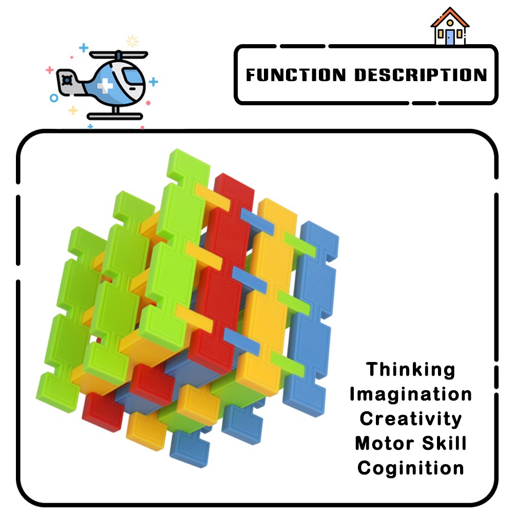 Nuheby Building Toys Building Blocks 50pcs Kids Construction Toys for Girls Boys Stacking Blocks Educational Toys for 3 4 5Years Old