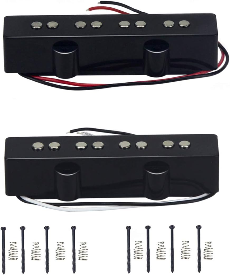 IKN Set of Bass Guitar Pickup Bridge/Neck(95mm/92mm) Ceramic 6-7K Pickups for 4 String Jazz Bass Replacement