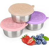 QWEIDHI 3X1.6-ounce stainless steel salad dressing cup with leak-proof silicone lid, reusable sauce container, seasoning box, lunch box accessory, snack dispensing can