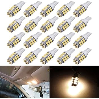 AUTOUS90 20 x RV Trailer T10 921 194 168 2825 42-SMD 12V Backup Reverse LED Warm White Lights Bulbs