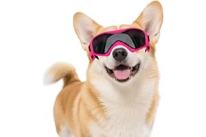 Billionchains Dog Goggles Dog Sunglasses for Medium Breed UV Protection Windproof with Adjustable Head Straps Chin Straps for