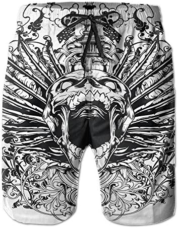 Skeleton Wings, Sword New Style Man's Beach Shorts Swim Trunks