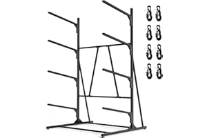 LXVOOEE Kayak Storage Rack, Heavy Duty Freestanding Kayak Rack for Garage and Outdoor Storage, Kayak Stand Adjustable for Kayak, Canoe, Surfboard and Paddle Board