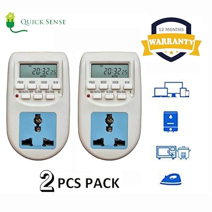 QUICK SENSE Digital Programmable Timer for Charging -Pack of 2 Pieces