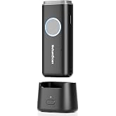 NetumScan Bluetooth Barcode Scanner with Charging Dock, Upgraded Connectivity for iPhone iPad, Portable 2D QR 1D Wireless Bar Code Reader for Inventory, Retail, Bookstore, Grey-Black