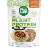 Plant Basics - Hearty Plant Protein - Unflavored Ground, 1 lb, Non-GMO, Gluten Free, Low Fat, Low Sodium, Vegan, Meat Substit