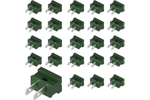 Muelnmey 24 PCS Electrical Male Plug,Vampire Plug for Holiday,Christmas Lighting Gilbert Plugs and sockets and Halloween Lighting Plugs and sockets，SPT-1,UL Listed.