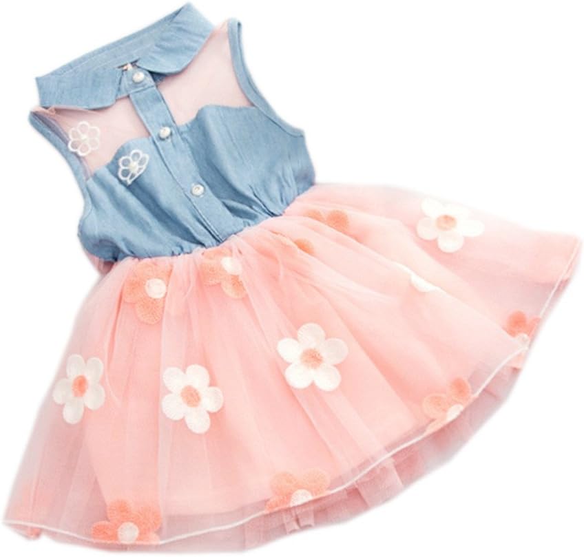 YOMIYOKA Baby Girl Dress 1-4 Years Flower Wedding Princess Bowknot Party Dresses
