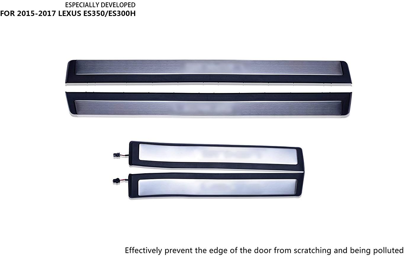 4Pcs New Door Sill Scuff Plate Welcome Pedal Illuminated LED Light Automotive Door Entry Guard Protector for Lexus ES350 ES300H 2015-2017