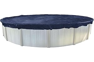 Swimline 18 Foot Round Heavy Duty Laminated Polyethylene Winter Protection Pool Cover for Above Ground Outdoor Swimming Pools, Blue