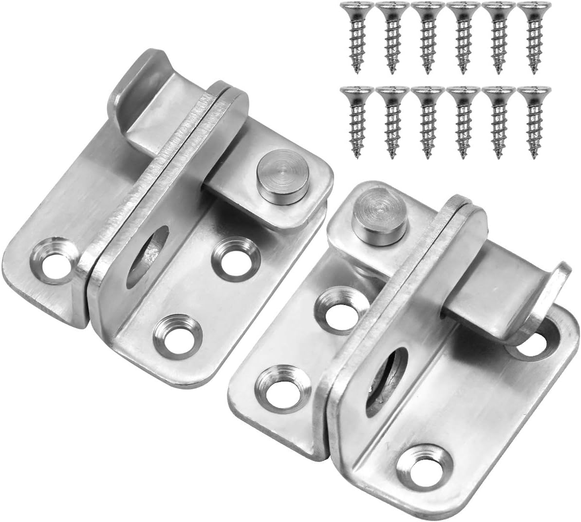 Chiusura A Scatto Per Porte In Legno - 2 Pezzi In Acciaio Inox 304 - Nero - 15,2 Cm - Con Viti Incluse