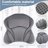Sharharge Luxury Bath Pillow 4D Neck Back Support Non-Slip Suction Cups Dark view 2