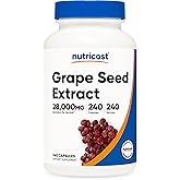 Nutricost Grape Seed Extract 28,000mg Equivalent from 400mg of 70:1 Extract Per Serving, 240 Capsules for 240 Servings Per Bottle - GMO Free and Gluten Free, Vegetarian Friendly