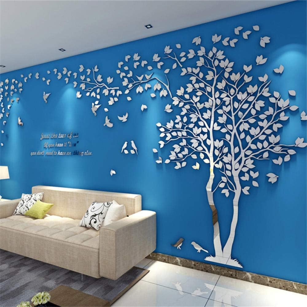 S`good Wall stickers tree，3D Tree Acrylic Mirror Wall Sticker Decals