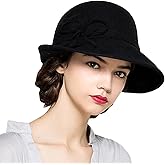 Maitose® Women's Wool Felt Flowers Church Bowler Hats