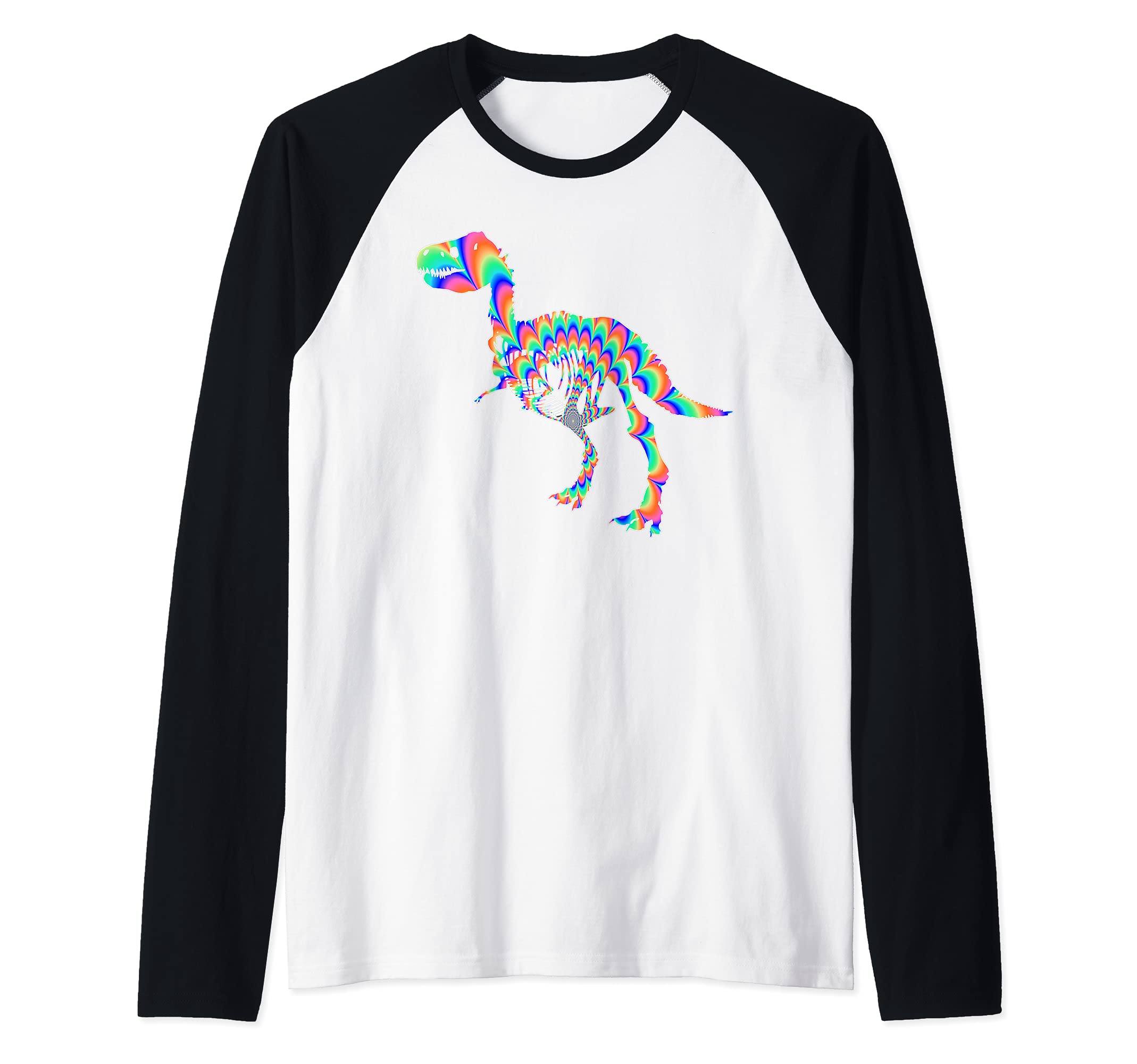 Tyrannosaurus Rex Animal T-Rex Creepy Dinosaur Raglan Baseball Tee