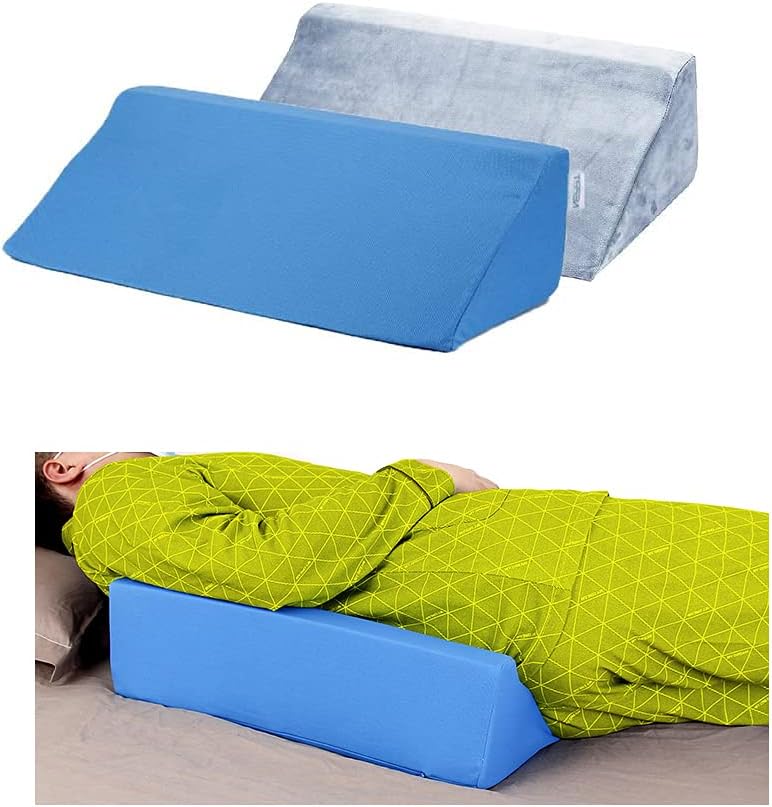 Wedge Pillows for Sleeping Foam Bed Wedges Body Positioners 30 Degree Incline Pillow for Adults, Side Sleeping, Back Pain, Medical Elevated Bolster Positioning Wedge (1 Pillow + 2 Cover): Kitchen & Dining