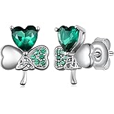 Four Leaf Clover Earrings 925 Sterling Silver St Patricks Day Earring Four Leaf Clover Jewelry Irish Earrings for Women Birthday Gifts
