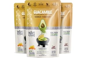 WAKS & SNACKS Freeze-Dried Guacamole Mango-Habanero | 100% Fresh Hass Avocados, Perfect for Tortilla Chips | Energizes Camping & Hiking Meals | Vegan, Gluten-Free Guac Dip | 2 Avocados | 2 oz, 3-Pack