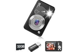Digital Camera,1080P HD Point and Shoot Digital Cameras with 32GB Memory Card, Long Battery Life Compact Camera, Ideal Gifts 