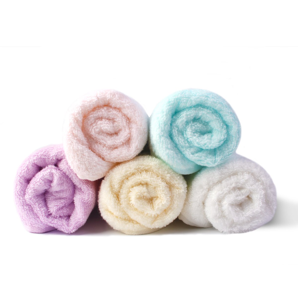 ESSLANDA 100% Cotton 5-Piece Towel Set Ultra Absorbent for Drying & Cleaning (5 Colors)