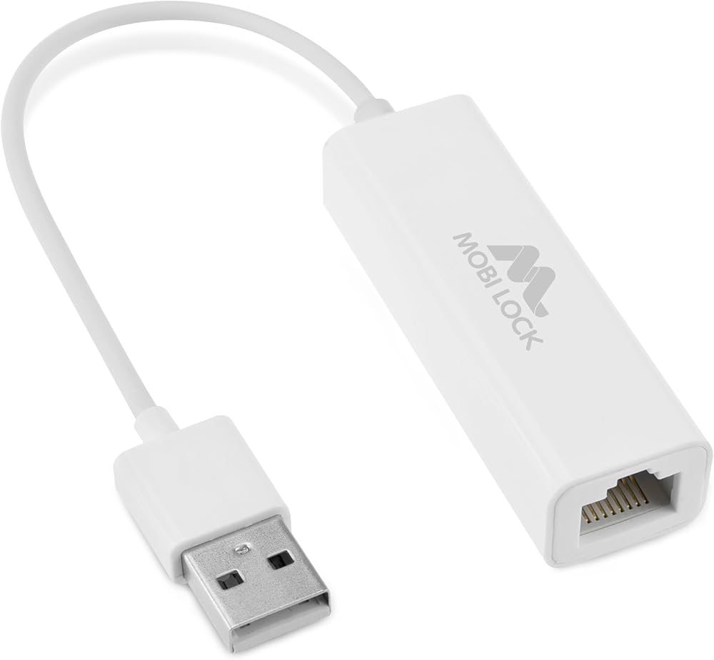Mobi Lock USB to Ethernet Adapter 2.0 RJ45 LAN Network 100 Mbps