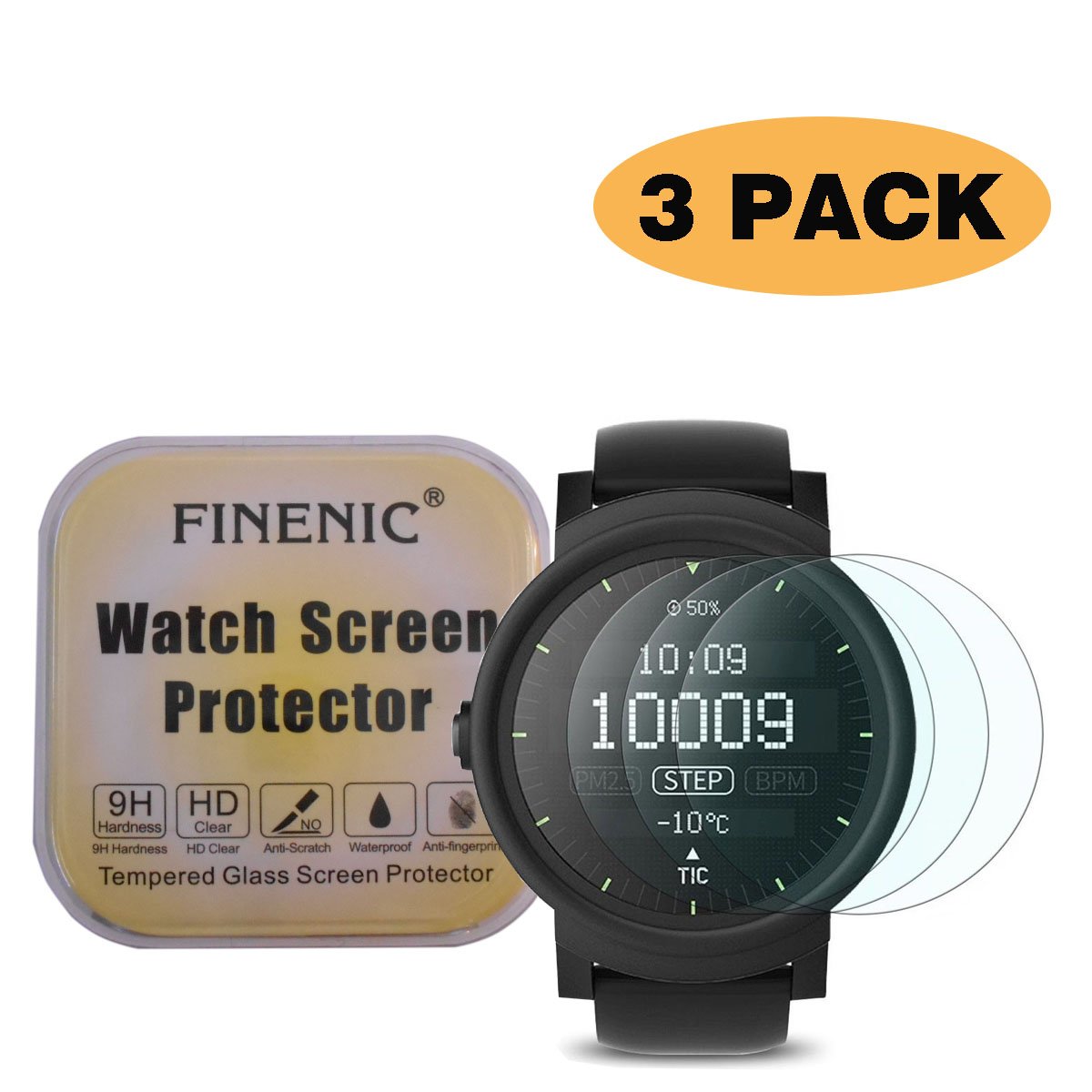 Amazon.com: FINENIC [3 Pack] Screen Protector for Ticwatch 2 ...