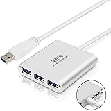 UNITEK Aluminum USB 3.0 4 Ports Hub with Smart Charging Port with 5V/2A Power Adapter Converter for iPhone, iPad, Samsung, LG, HTC, Motorola, Smartphone Tablet, MacBook
