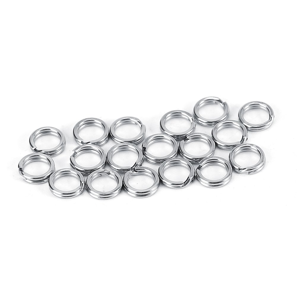 Fishing Split Rings, 50pcs Stainless Steel Fishing Tackle Bait Double Circle Split Ring Connector(7 50pcs)